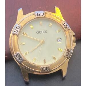 VTG Unisex 38mm Gold Tone Guess 1995 Watch, Date